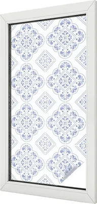 Obrázok produktu pre Vitrážová fólia na okno - 100x100 cm - vitrážový vzor - nepriehľadná dekoratívna fólia na ochranu súkromia - samolepiaca, ochrana proti UV žiareniu - geometrický vzor