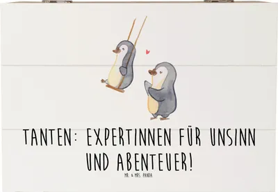 Produktbild von Mr. & Mrs. Panda Kiste Tante Abenteuer 22 x 15 cm - Weiß - Geschenk, spielen, Neffe, Geschenkbox, herzerwärmende Sprüche, Box, Schatzkiste, Erinnerungskiste, Nichte