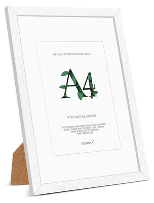 Image de Cadre photo A4 en bois MDF, blanc, dimensions 21x29,7 cm