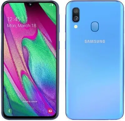 Produktbild von Samsung Smartphone 15cm (5,9 Zoll) A405F Galaxy A40, LTE, 64GB Speicher, Farbe: Blau