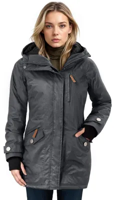Produktbild von Berydale Damen Funktionsparka Jacke, Grau - Gefütterter Winter Parka, XXL EU