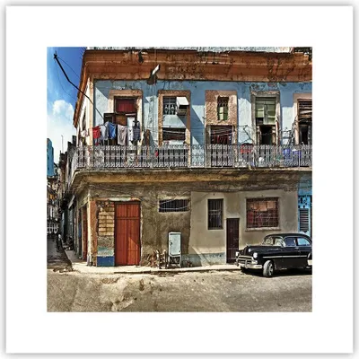 Produktbild von Poster - Poster ohne Rahmen - Kuba Havanna Balkon - 30x30 cm - Wand Bild - Wanddeko - Wandbilder - Kunstposter - Wandposter - Bilder - Kunstdruck - Wanddekoration - Wandbild - P2XAC30x30-4255