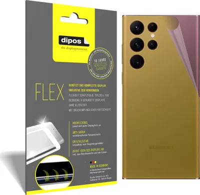 Obrázek produktu pro 3x ochranná fólie pro Samsung Galaxy S22 Ultra zadní kryt, 100% pokrytí displeje, dipos Flex