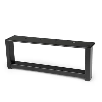 Obrázek produktu pro Noha k nábytku z kovu 190 x 70 mm, obdélníková – stabilní noha k nábytku, černá, pro komody a TV stolky – 1 kus