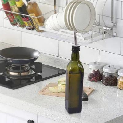 Productafbeelding van Oliefles, 500 ml - Glas, groen, met schenktuit en trechter