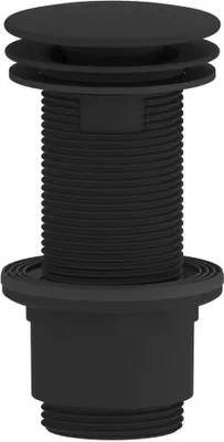 Image de Garniture de vidage pour lavabo non verrouillable 5/4" 5/4", grand bouchon, 10-80mm, ABS/noir