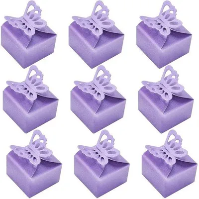 Produktbild von Schachteln für Süßigkeiten, Hochzeit, 50 Stück, kleine Geschenkboxen, Hochzeit, Gastgeschenkboxen, Schmetterlinge, Gastgeschenke
