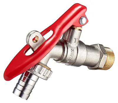 Produktbild von Abschließbarer Wasserhahn aus Messing für Garten und Garage, 1/2" Zapfventil mit Schlossbohrung