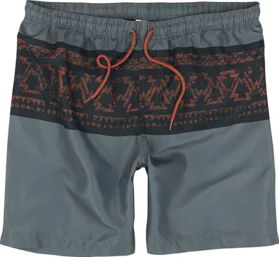 Produktbild von RED by EMP Herren graue Badeshorts mit graphischen Mustern M