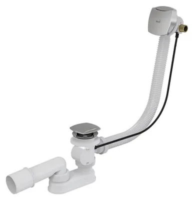 Immagine prodotto di Sifone per vasca da bagno Alcadrain (Alcaplast) automatico con troppopieno, in metallo A564KM3-80
