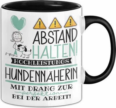Produktbild von Hundennäherin Tasse Geschenk Lustig Abstand Halten Hochleistungs-Hundennäherin Mit Drang Zur Perfektion Bei Der Arbeit (Schwarz)