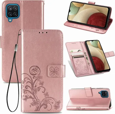 Produktbild von König Design Hülle kompatibel mit Samsung Galaxy A12 Kunstleder Handyhülle - Handy Case Rosa