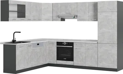 Produktbild von Eckküche Vicco R-Line Beton/Anthrazit 287 x 60 cm , AP Marmor, Model 53354