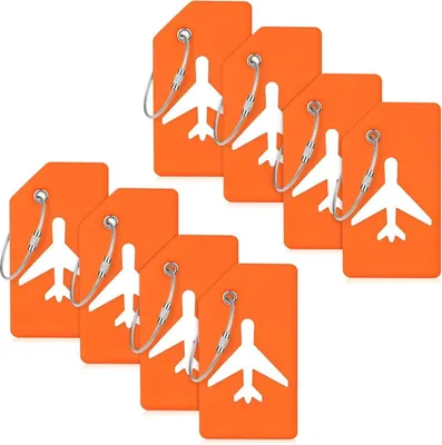 Produktbild von Flintronic Kofferanhänger 8 Stück Orange Namensschild Adressschild