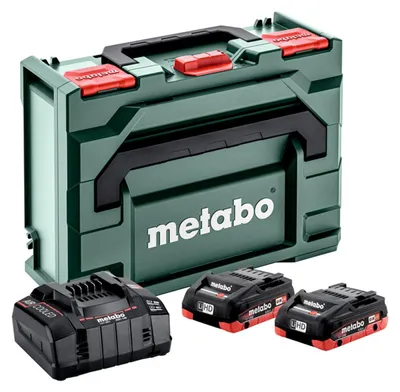Image de Set de base 2 batteries 18V 4Ah LIHD + chargeur rapide + coffret METABOX - METABO - 685130000