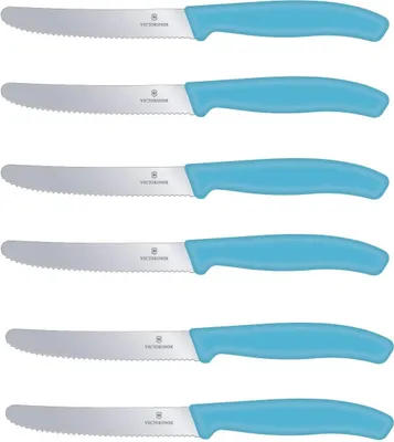 Produktbild von Victorinox | Tafelmesser Set | Swiss Classic | Karibikblau | 6er Pack | hochwertiger Schliff | ergonomischer Griff | spülmaschinengeeignet | ideal für jeden Esstisch