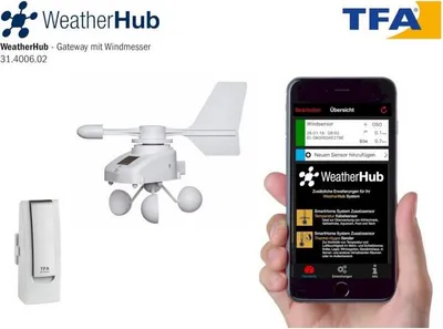Zdjęcie produktu dla TFA - Zestaw startowy anemometru WEATHERHUB 31.4006.02 - biały