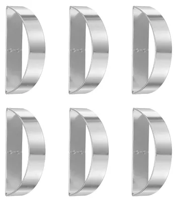 6er-Set silberne Serviettenringe aus Metall, D-Form, 2,5 cm