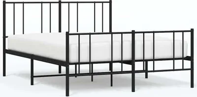 Obrázok produktu pre vidaXL Posteľný rošt s čelom a nohami kovový čierny 135x190 cm