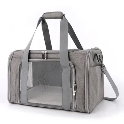 Produktbild von Tiertransporttasche Hundetasche Transportbox, Atmungsaktive und Faltbare Hundebox Katzen, bis 6,00 kg, mit Verstellbarem Schultergurt