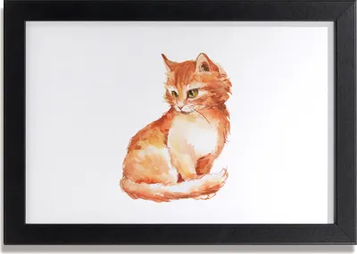 Produktbild von Bild 30x20 MDF-Rahmen, Wandkunst rote Katze