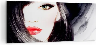 Produktbild von Bild auf Leinwand - Leinwandbild - Frau Gesicht - 120x50cm - Wand Bild - Wanddeko - Wandbilder - Leinwanddruck - Bilder - Kunstdruck - Wanddekoration - Leinwand bilder - Wandkunst - AB120x50-3779