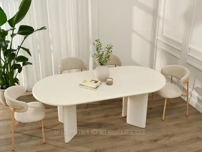 Obrázok produktu pre Elegantný jedálenský stôl BEVAN - krémový