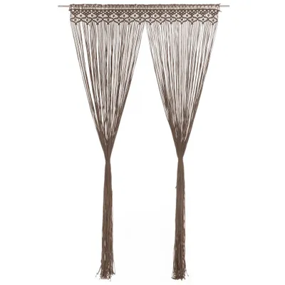 Produktbild von The Living Store Makramee Vorhang Taupe 140x240 cm Baumwolle
