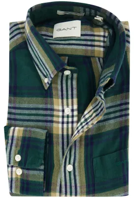 Produktbild von Gant Hemd Regular Fit Cord grün kariert
