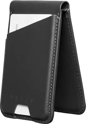 Produktbild von Mujjo -WS-001-BK, Kartenhalter, Schwarz, Leder, Apple, With iPhones that have MagSafe (12, 13, 14, 15, 16, 17), 1 Stück(e)