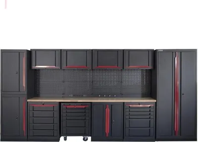 Produktbild von HBM Expert modulares Werkstattsystem, 17-teilig, schwarz-rot