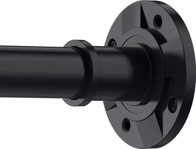 Produktbild von Verstellbare Gardinenstange ohne Bohren - ideal für Badezimmer und Küche - 75-165,5 cm - schwarz - rostfreier Stahl