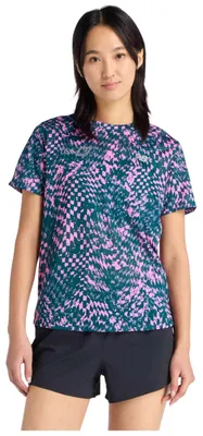 Image de T-shirt New Balance Camiseta New Balance London Marathon Edition Athletics manga corta verde rosa mujer pour Femme