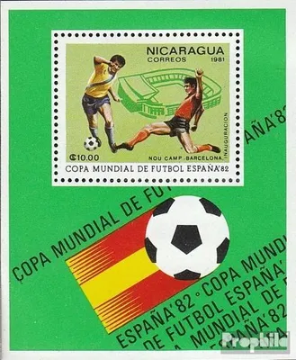 Produktbild von Briefmarken Nicaragua 1981 Mi Block138 (kompl.Ausg.) postfrisch Fussballweltmeisterschaft