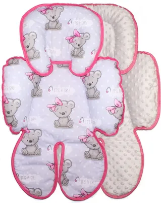 Produktbild von Sitzverkleinerer MINKY Einlage Baby Kind für Auto Kindersitz Babyschale Einsatz 23. Girl + Grau