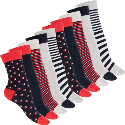 Produktbild von Celodoro Damen Motivsocken (10 PAAR) Süße Muster Crew Socken - Rumba Red 39-42
