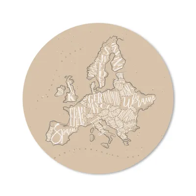 Produktbild von MuchoWow® Mauspad Mousepad Karte - Europa - Weiß - Braun 40x40 cm - Mousepads - Maus Mat - Pad - Mausunterlage - Schreibtisch Accessoires