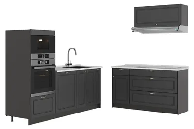 Produktbild von Küchenzeile Vicco Fame-Line Anthrazit-Gold Landhaus/Anthrazit 340 cm, AP Marmor, Model 63851