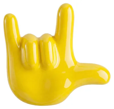 Produktbild von Gelber „Ich liebe dich“ - Handtuchhaken aus Keramik für Heizkörper, Handtuchheizkörper und Wand