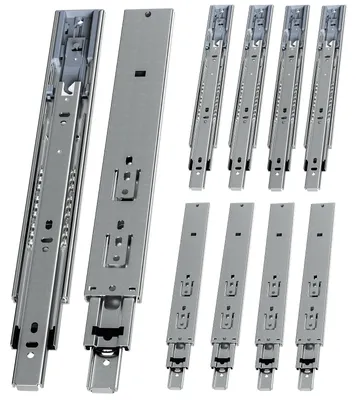 Image de Ikodm : 5 paires de rails de tiroir de 300 mm avec amortisseur, coulissement complet, système en 3 parties, coulisseaux silencieux à billes pour meubles et tiroirs