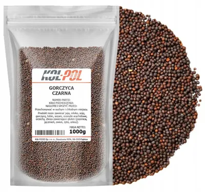 Zdjęcie produktu dla GORCZYCA CZARNA 1kg Całe ziarno gorczycy naturalna przyprawa jakość Kol-Pol