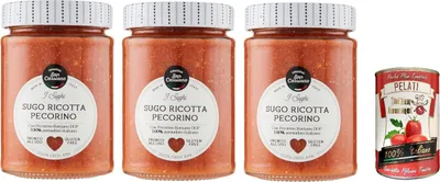 Produktbild von 3x CASCINA SAN CASSIANO Ricotta-Pecorino-Sauce 290gr + Italian Gourmet pelati 400gr