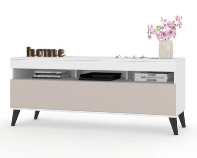 Produktbild von TV-Lowboard Fernsehschrank PLAY STEHEND Weiß Matt/Cashmere 120cm
