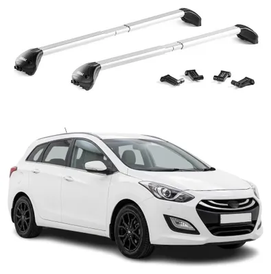 Image de Barres de toit transversales pour Hyundai i30 III Break 2017-2026 Alu Gris ABE, productTiles.product.images.aiGenerated