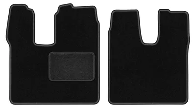 Produktbild von Velours-Fußmatten Vorne passend für MAN TGL / TGM (Lkw, Bj. 2005-) –  schwarz, passgenau, mit Befestigungen set 2 Stk. - STANDARD