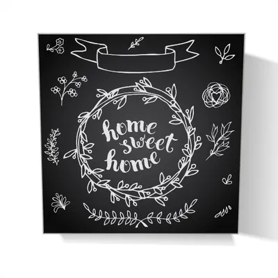 Produktbild von Wallario Schlüsselkasten aus Glas, Motiv: Home sweet Home Weiß auf Schwarz, 30 x 30 cm mit Haken