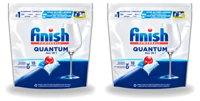 Produktbild von 2 x Finish Powerball Quantum All in 1 Geschirrspültabs - Vorteilspackung - 2 Stücke