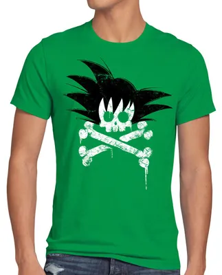 Produktbild von style3 Goku Skull Anime T-Shirt Herren son-goku Dragon Z Super Sayajin Totenkopf Pirat Dojo