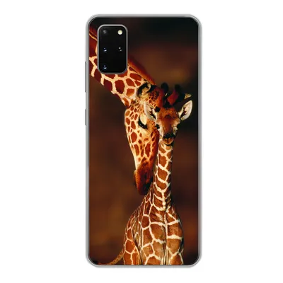 Produktbild von MuchoWow® Handyhülle Schutzhülle Hülle für Samsung Galaxy S20 Plus Giraffe - Kalb - Porträt Silikon Softcase Handy Hülle - Hartschale