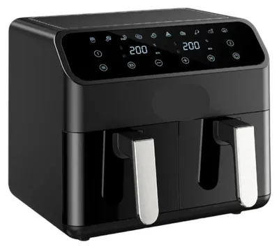 Imagen del producto de Freidora de aire digital - Sin PFAS - Gran capacidad de 8 litros - 2000W - Freidora de aire caliente - Negra - con pantalla